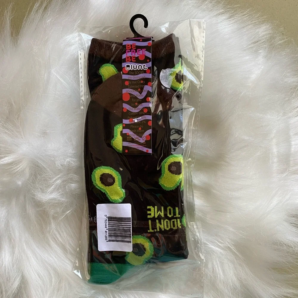New avocadon’t talk to me fun novelty crew socks unisex